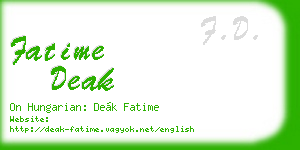 fatime deak business card